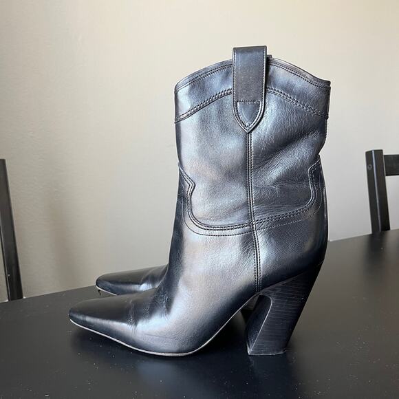 A'mmonde Atelier Black Heeled Boots - Picture 3 of 9